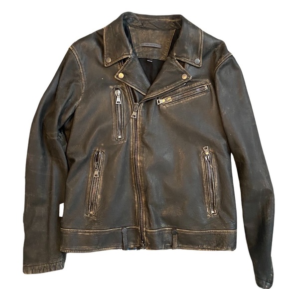 John Varvatos Distressed Biker Jacket - Picture 2 of 13